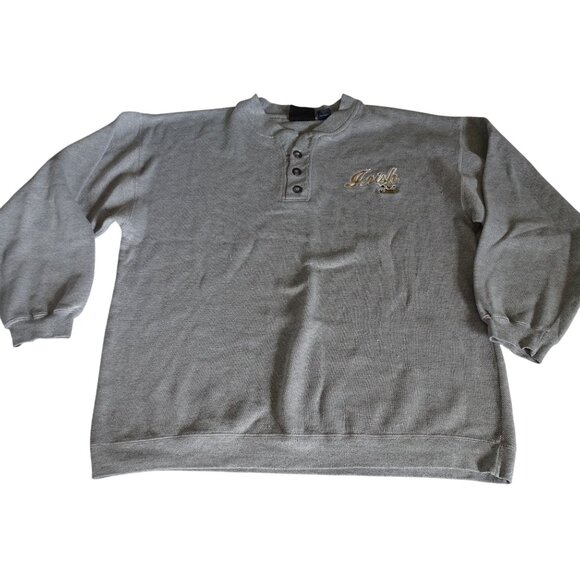 Vintage Crable Sportswear Notre Dame Fighting Irish Gray Sweatshirt Men Size XL - Picture 1 of 11